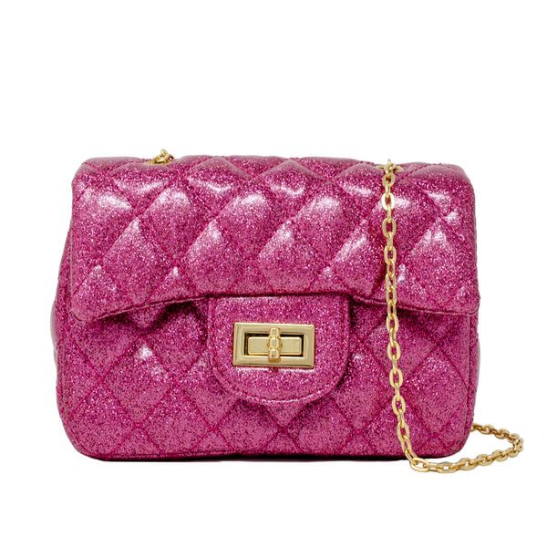 Pink Luxury Glittering Shoulder Bag for Women Fabric Crescent Handbag with  Zipper Chain Clutch Purses for Teen Girls Travel Party Concert: Handbags:  Amazon.com